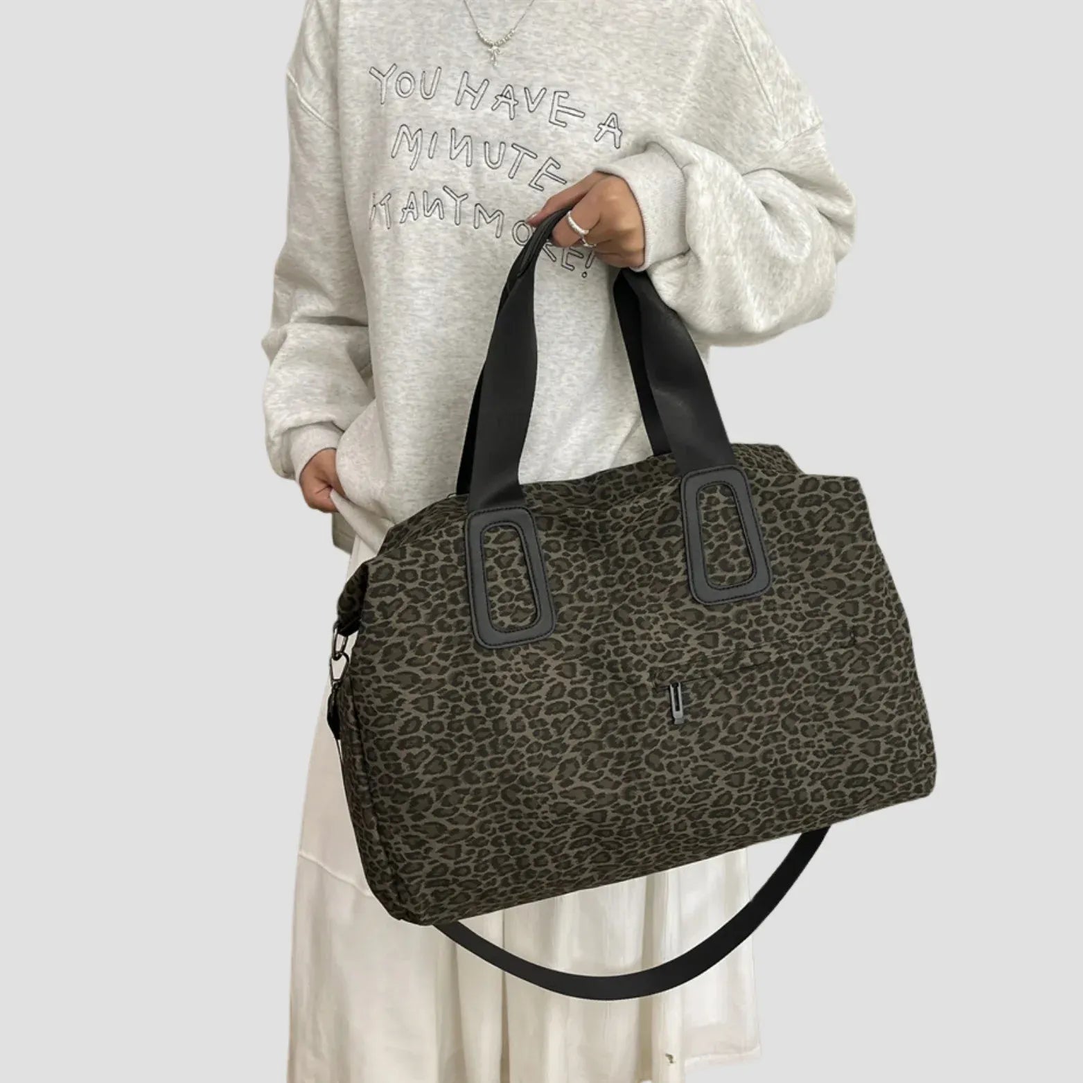 Grand Sac de voyage femme motif leopard