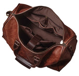 Grand sac de voyage boston en cuir marron