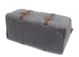 Grand sac de voyage en toile et cuir gris homme