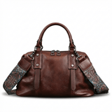 Petit sac de voyage en cuir marron