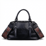 Petit sac de voyage en cuir noir