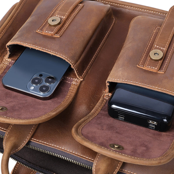Sac bandoulière en cuir vintage homme