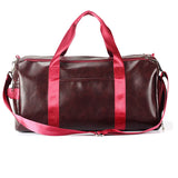Sac de sport en cuir synthétique rouge