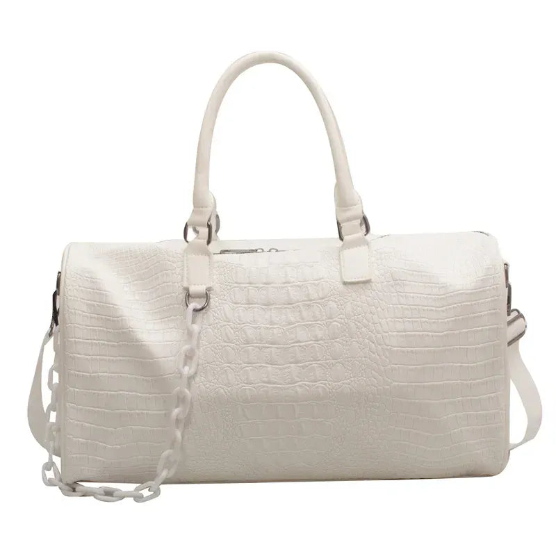 Sac de voyage cuir blanc