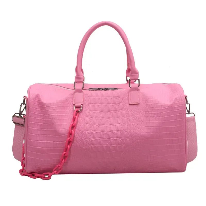 Sac de voyage cuir rose