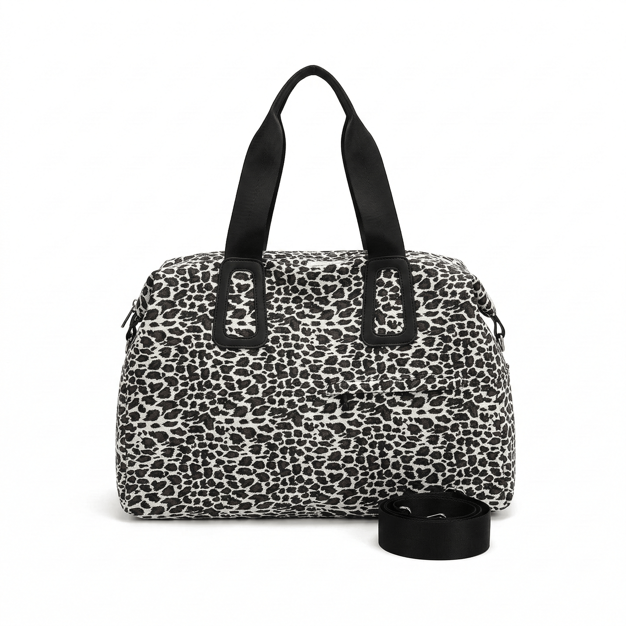 Sac de voyage en coton léopard blanc