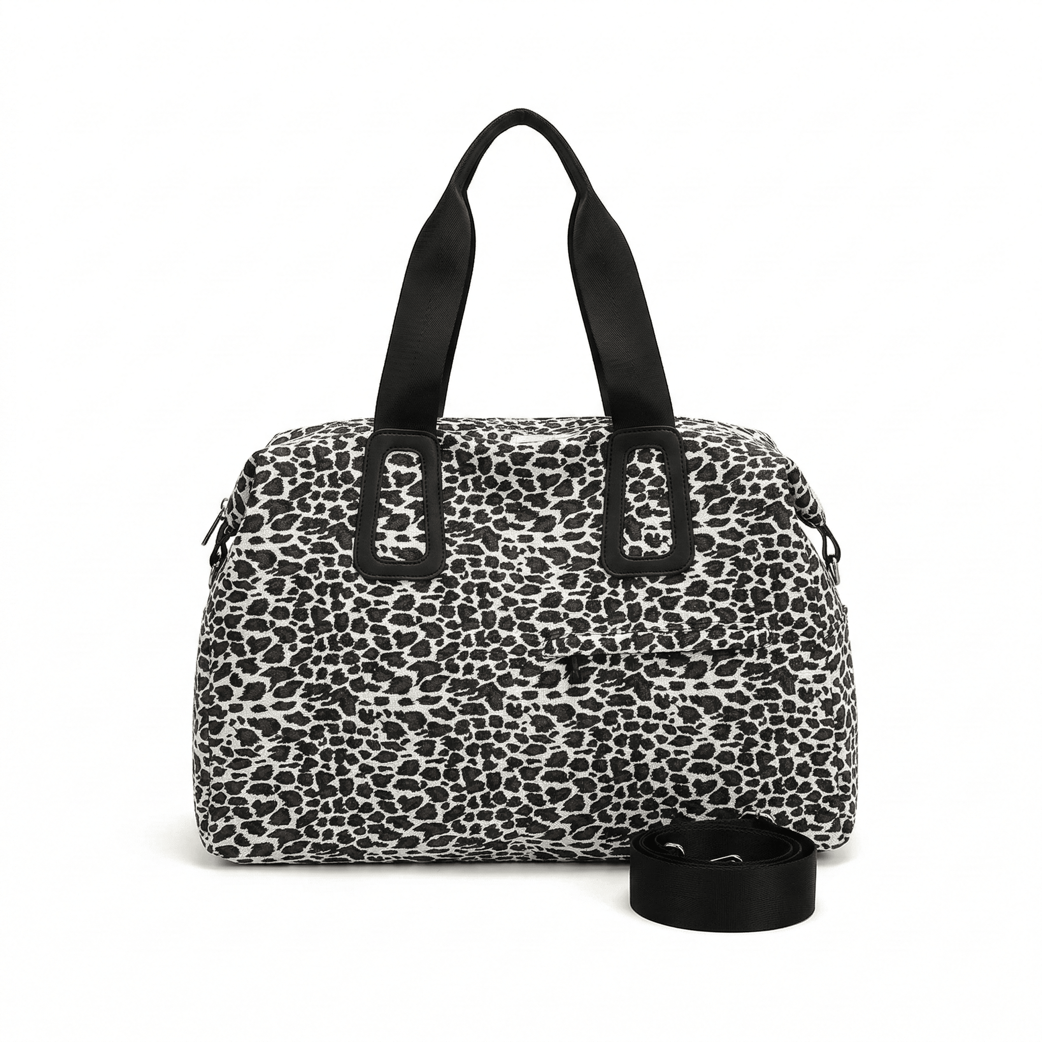 Sac de voyage en coton léopard blanc
