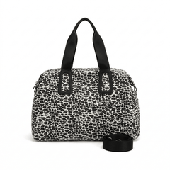 Sac de voyage en coton léopard blanc