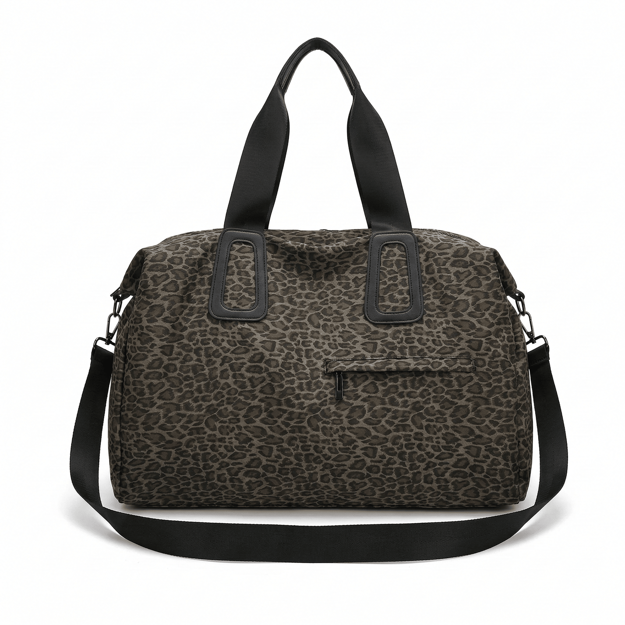 Sac de voyage en coton léopard marron