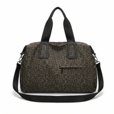 Sac de voyage en coton léopard marron