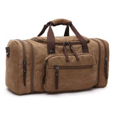 Sac de voyage en toile grande capacité marron