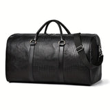 Sac de voyage grande capacité aspect cuir noir