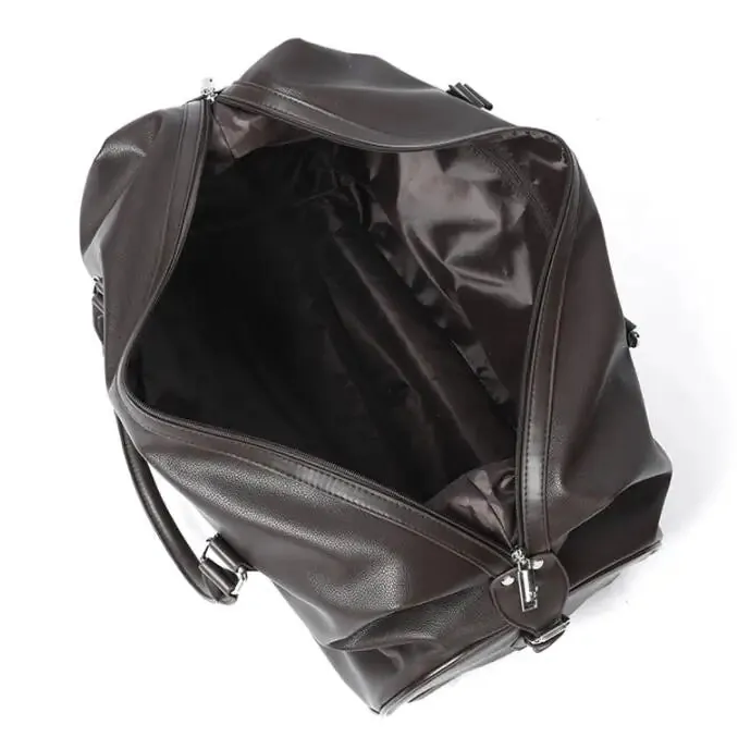 Sac de voyage à roulettes en cuir lisse