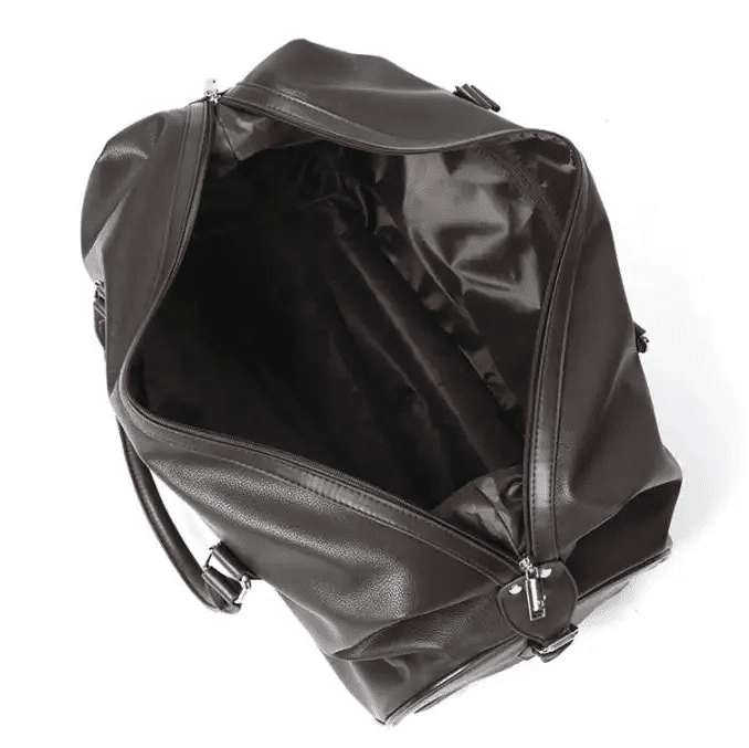 Sac de voyage à roulettes en cuir lisse