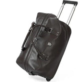 Sac de voyage à roulettes en cuir lisse marron