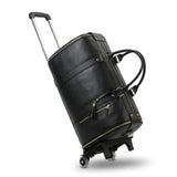 Sac de voyage à roulettes en cuir noir
