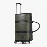 Sac de voyage à roulettes en cuir vert