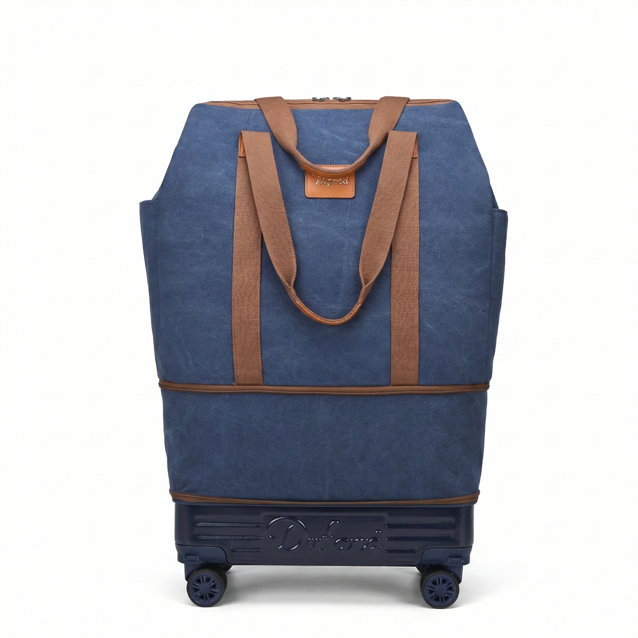 Sac de voyage à roulettes en tissu bleu