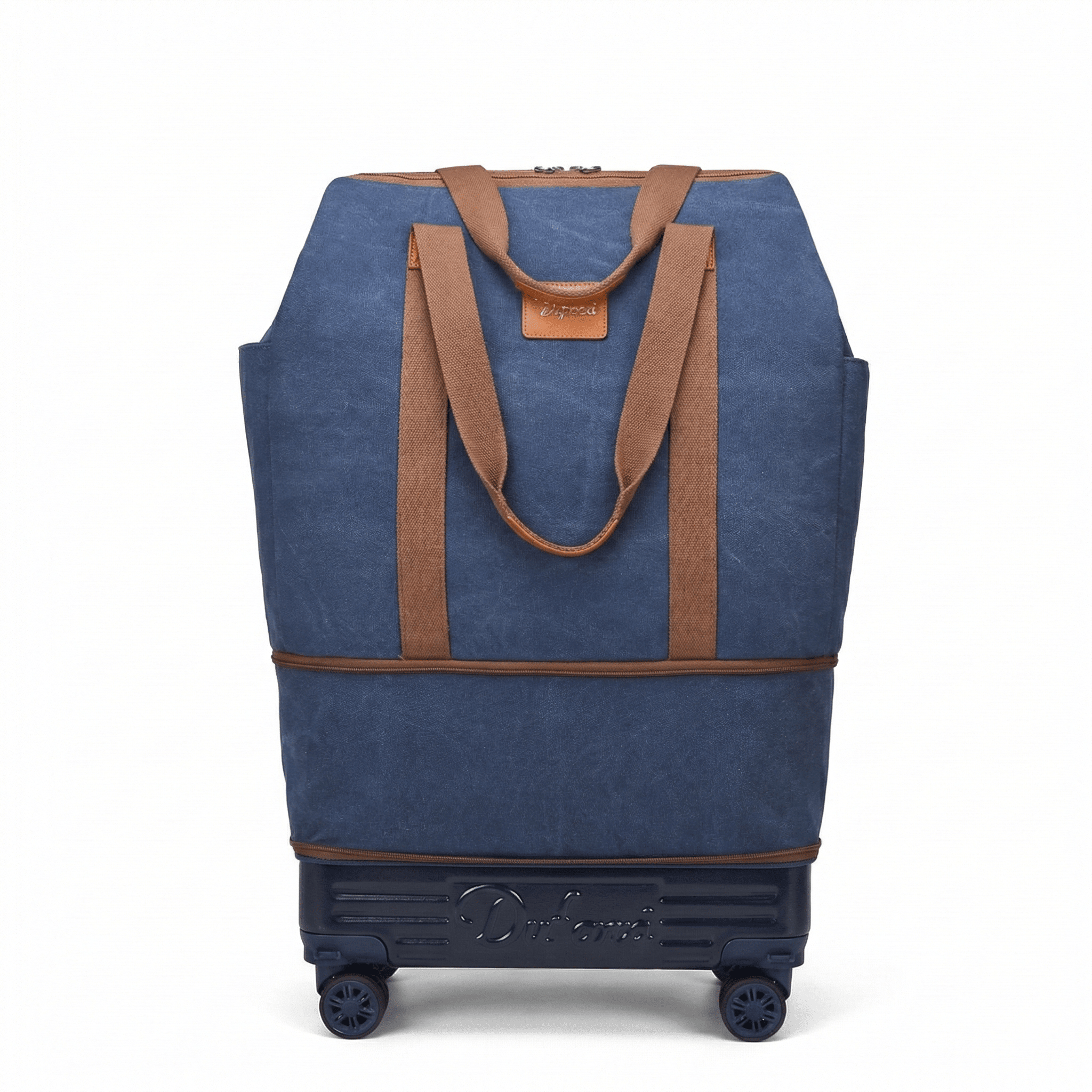 Sac de voyage à roulettes en tissu bleu