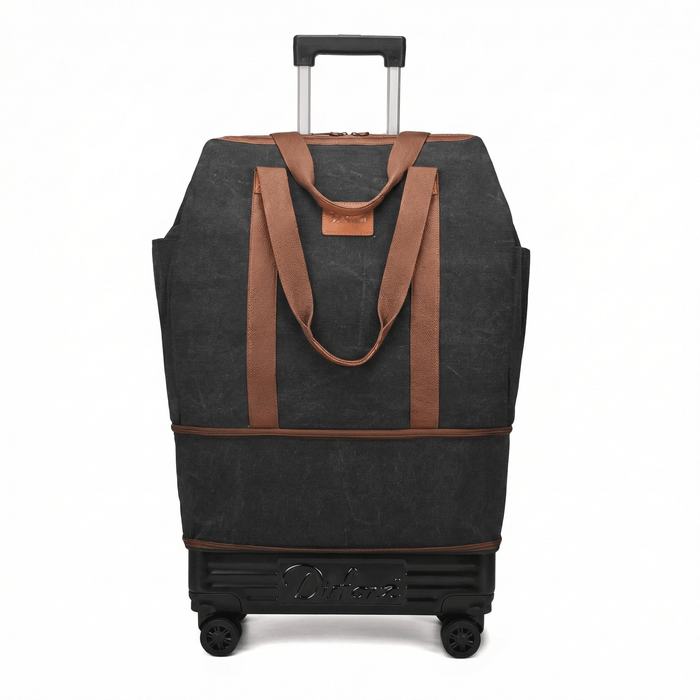 Sac de voyage à roulettes en tissu noir