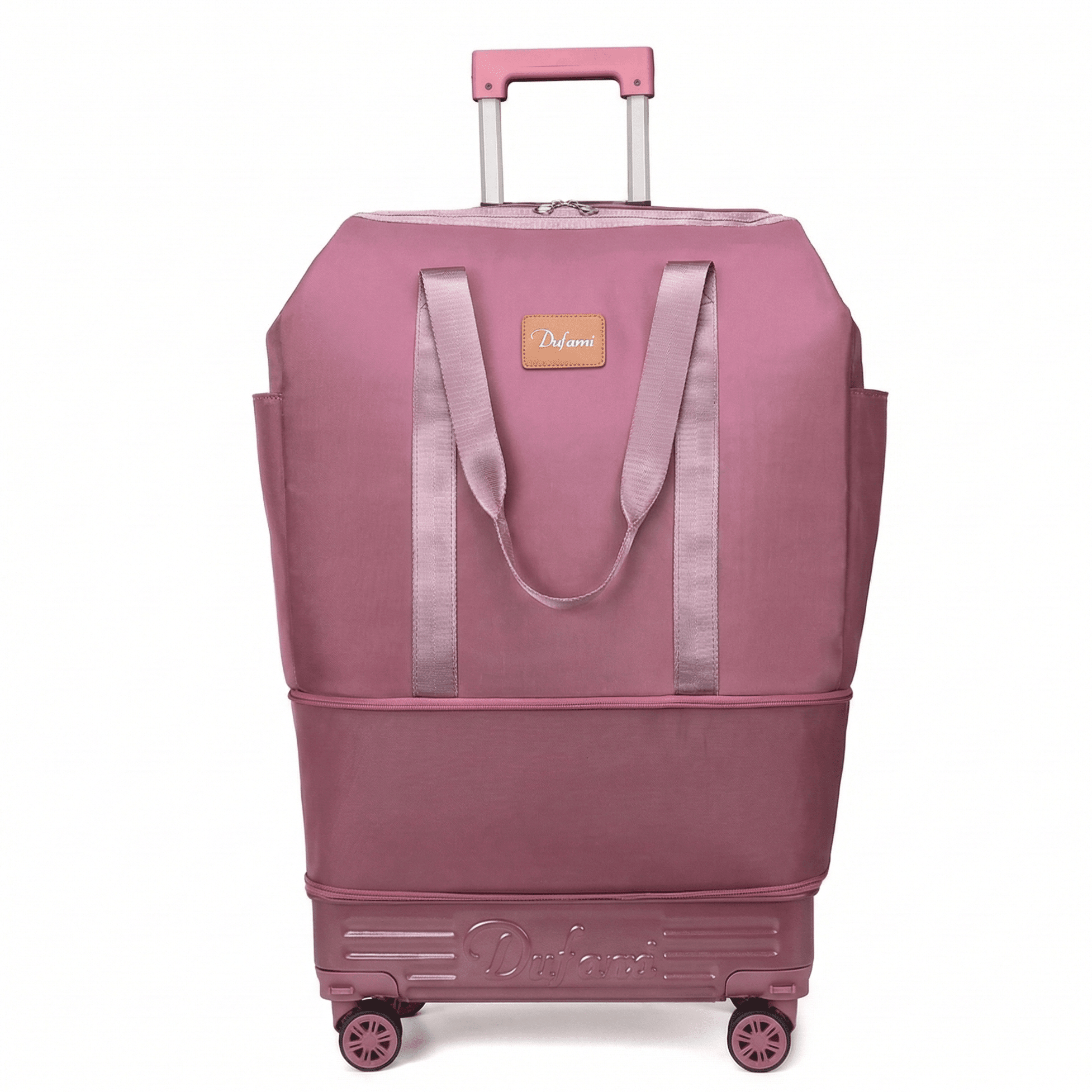 Sac de voyage à roulettes en tissu rose