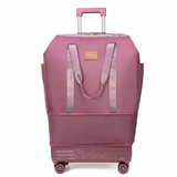 Sac de voyage à roulettes en tissu rose