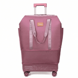 Sac de voyage à roulettes en tissu rose