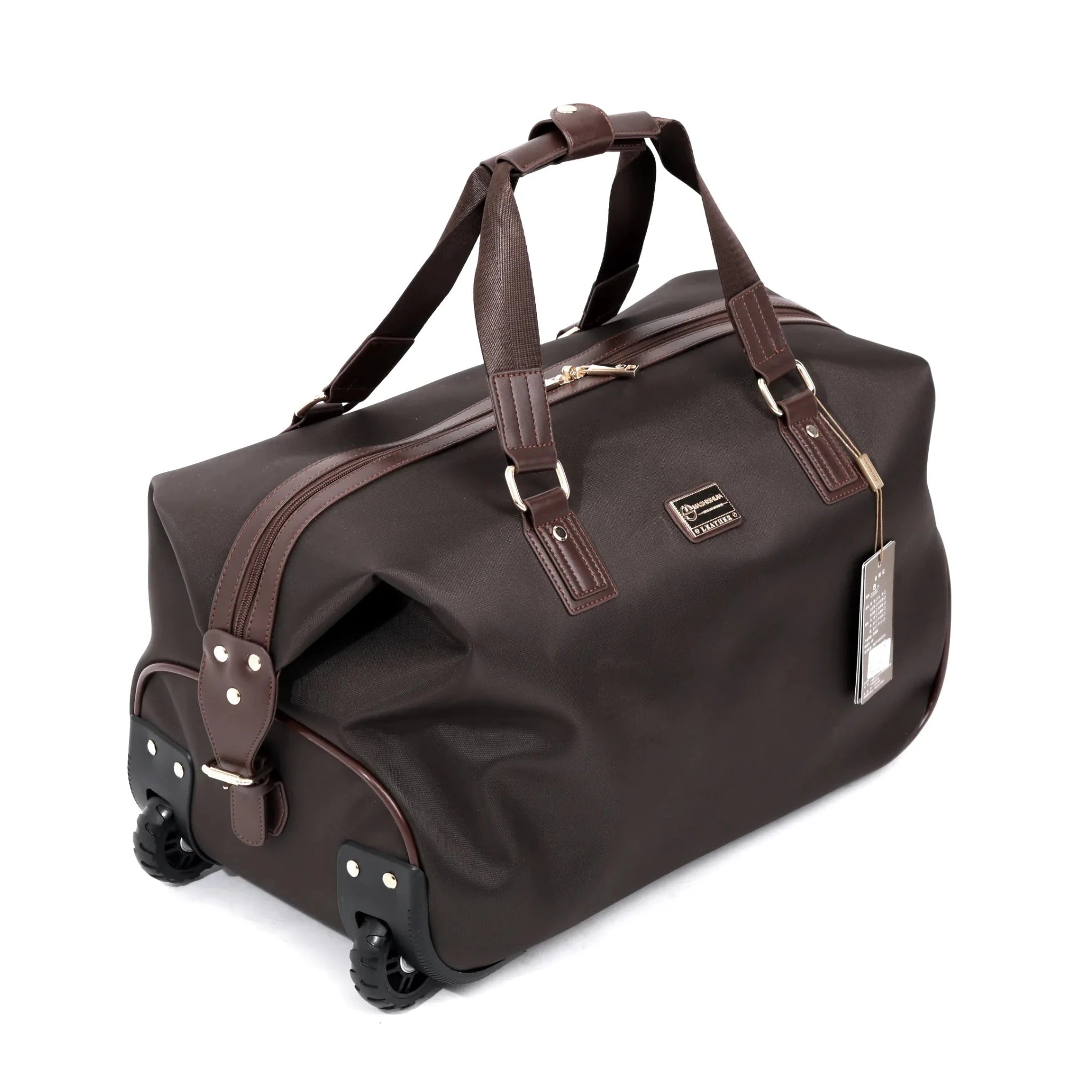 Sac de voyage à roulettes marron