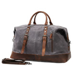 Sac de voyage toile et cuir gris