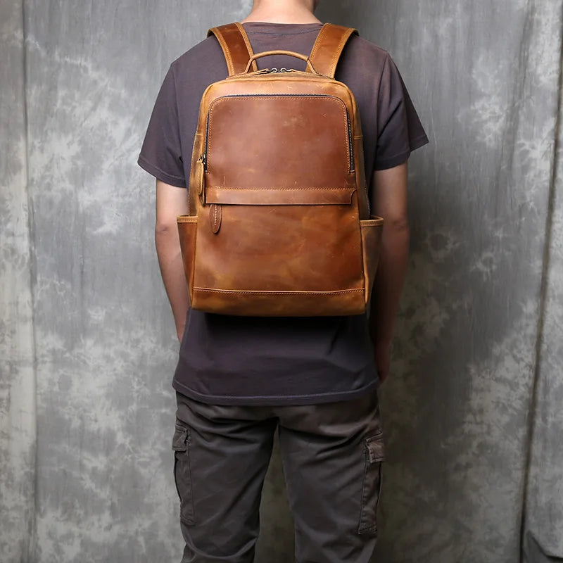 Sac à dos de voyage chic marron