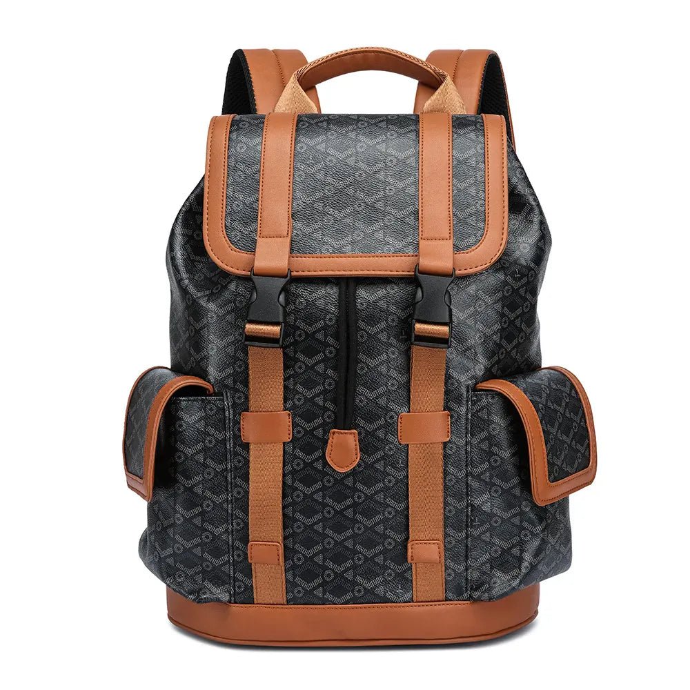 Sac à dos de voyage en cuir bicolore