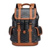 Sac à dos de voyage en cuir bicolore
