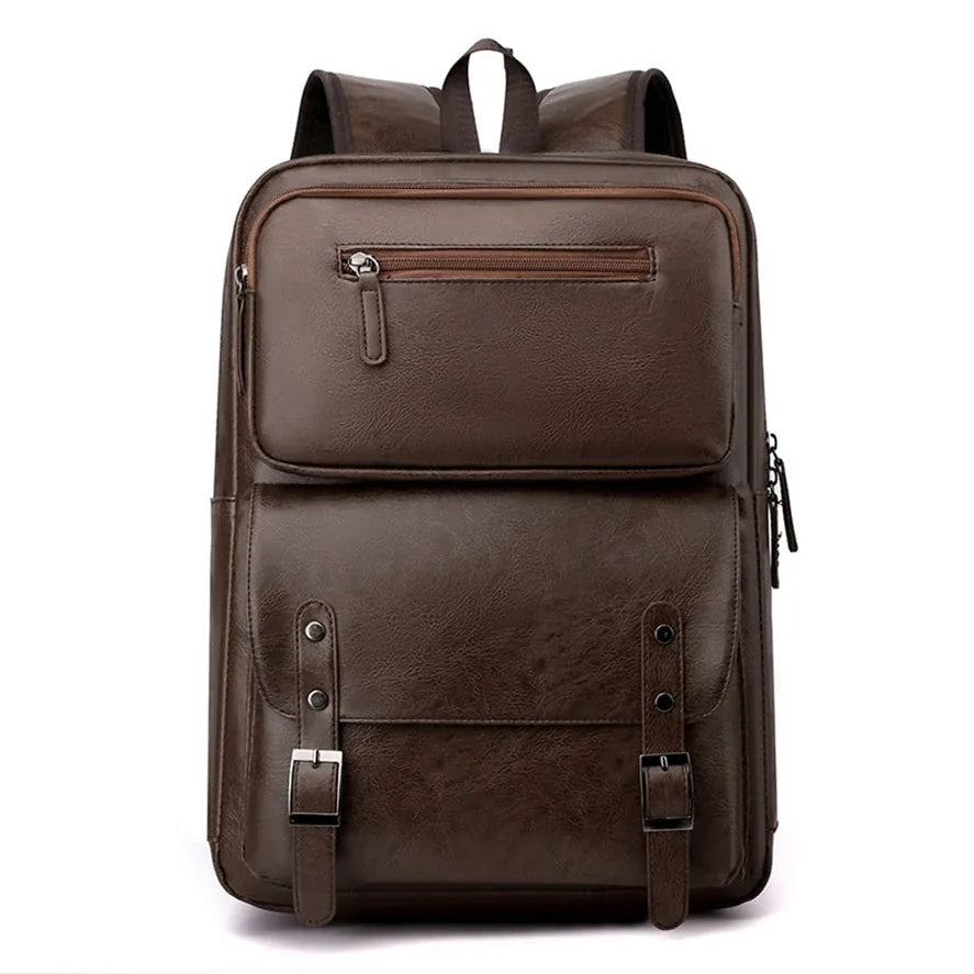 Sac à dos de voyage en cuir marron