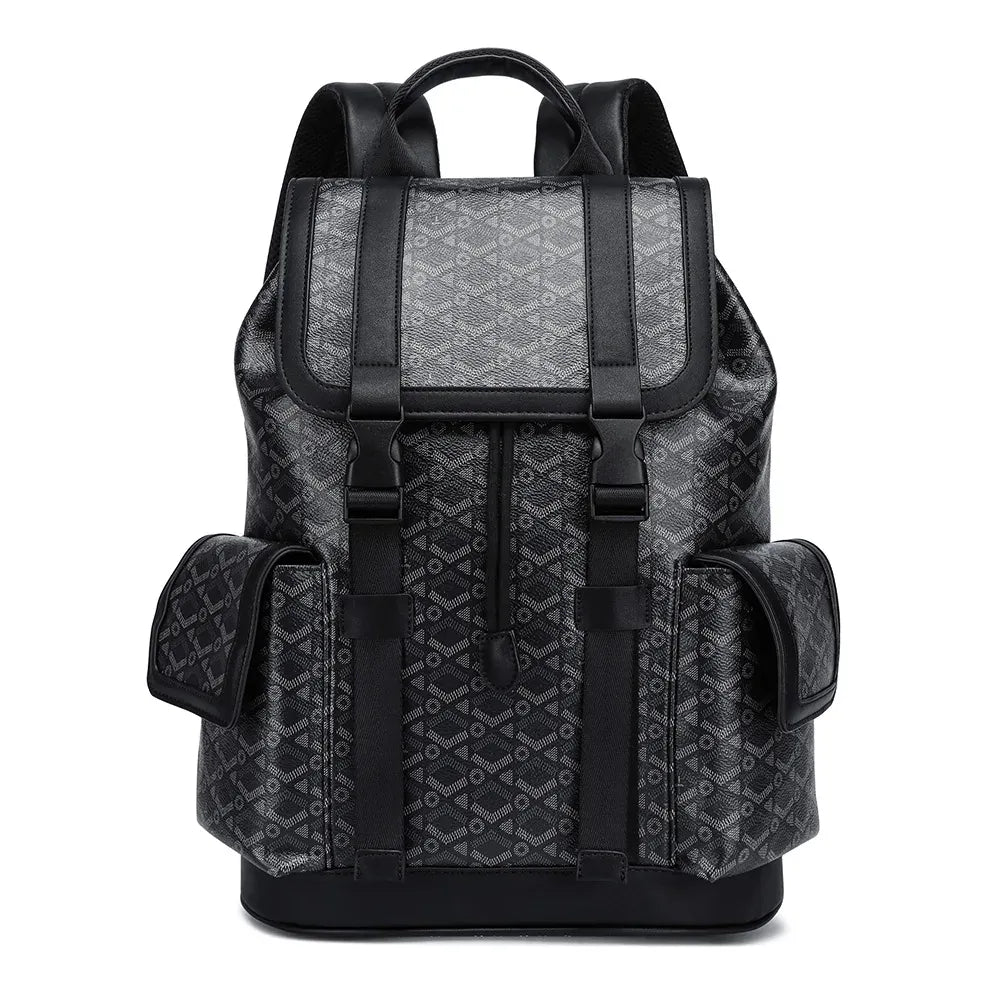 Sac à dos de voyage en cuir à motifs