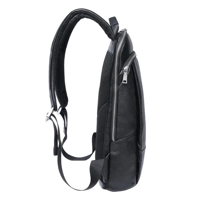 Sac à dos de voyage en cuir pour ordinateur noir