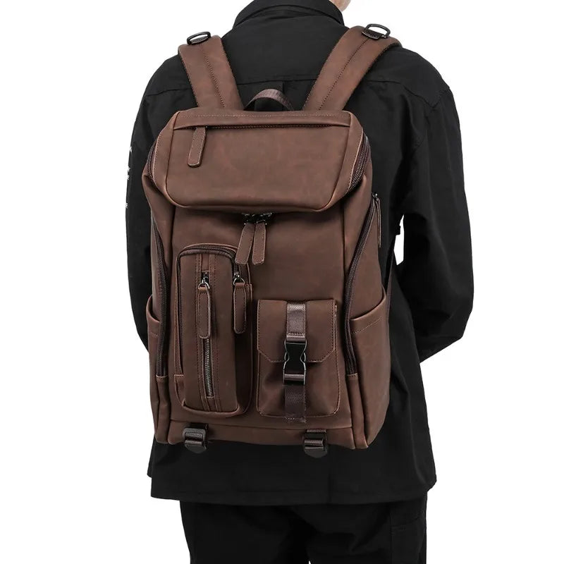 Sac à dos de voyage en cuir synthétique homme