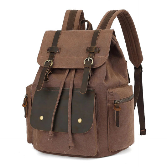 Sac à dos de voyage en toile rétro marron