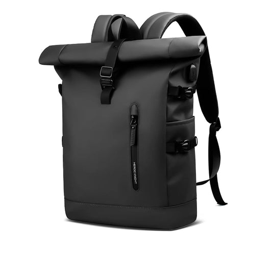 Sac à dos de voyage roll-top minimaliste noir