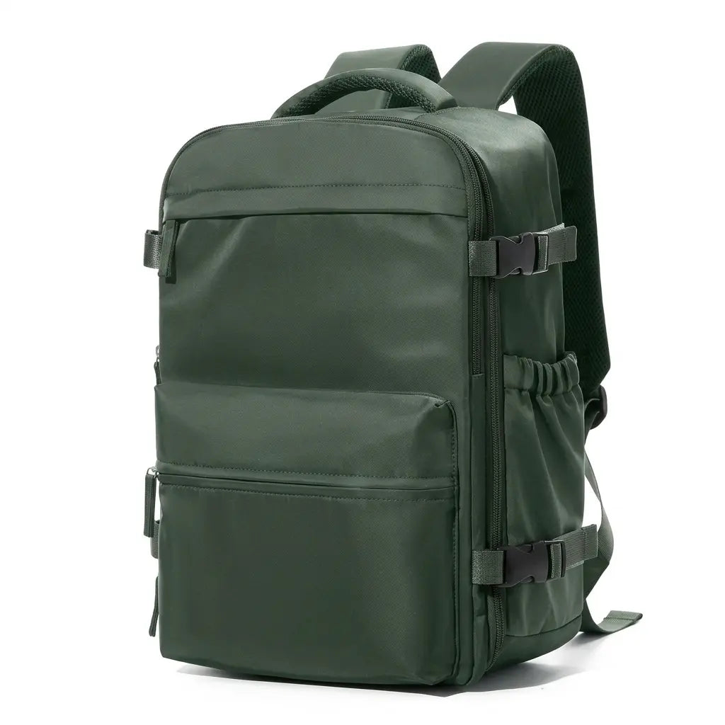 Sac à dos de voyage sous vide vert avec pompe