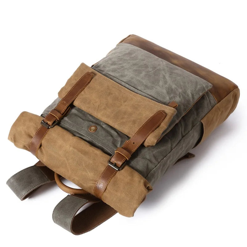 Sac à dos de voyage vert en toile