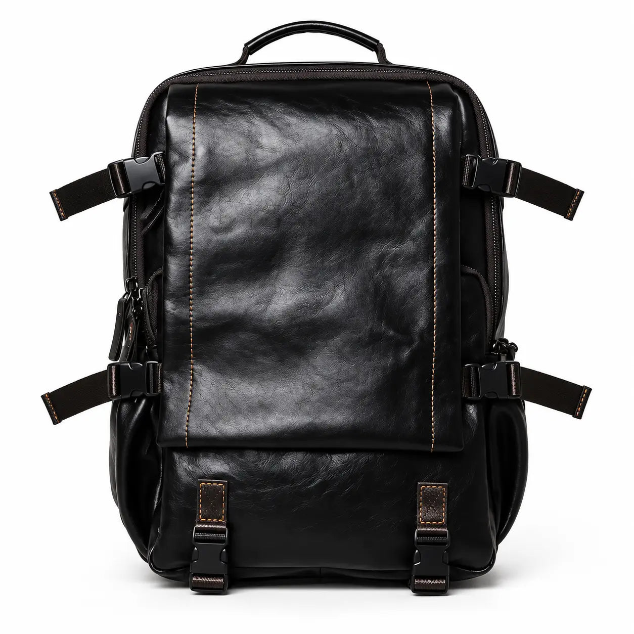 Sac à dos en cuir à sangles de compression
