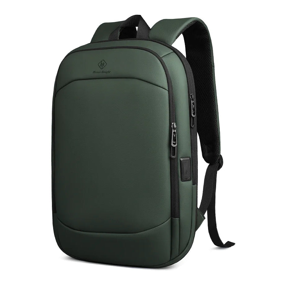 Sac à dos fin pour ordinateur avec port USB vert