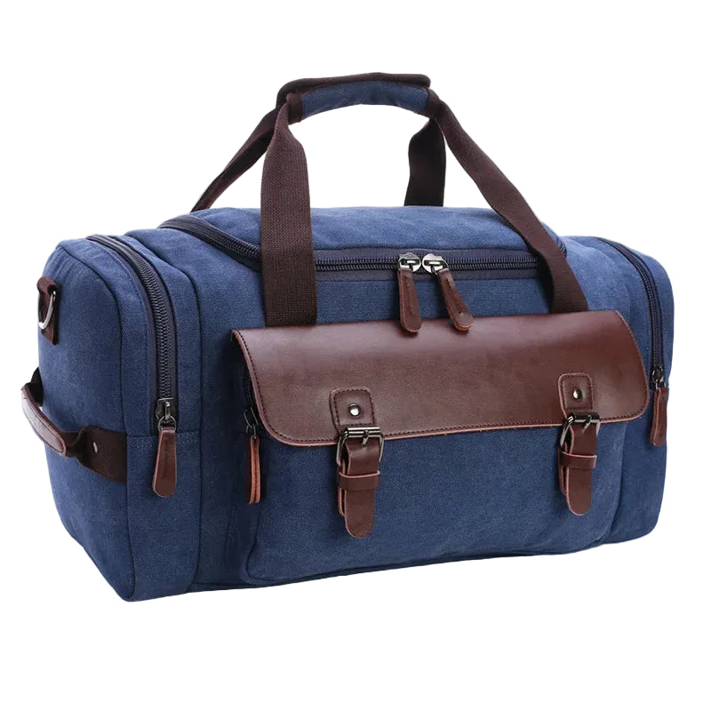 Sac fourre-tout de voyage en toile bleu