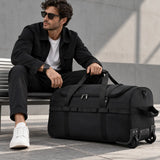 Sac polochon à roulettes robuste noir homme