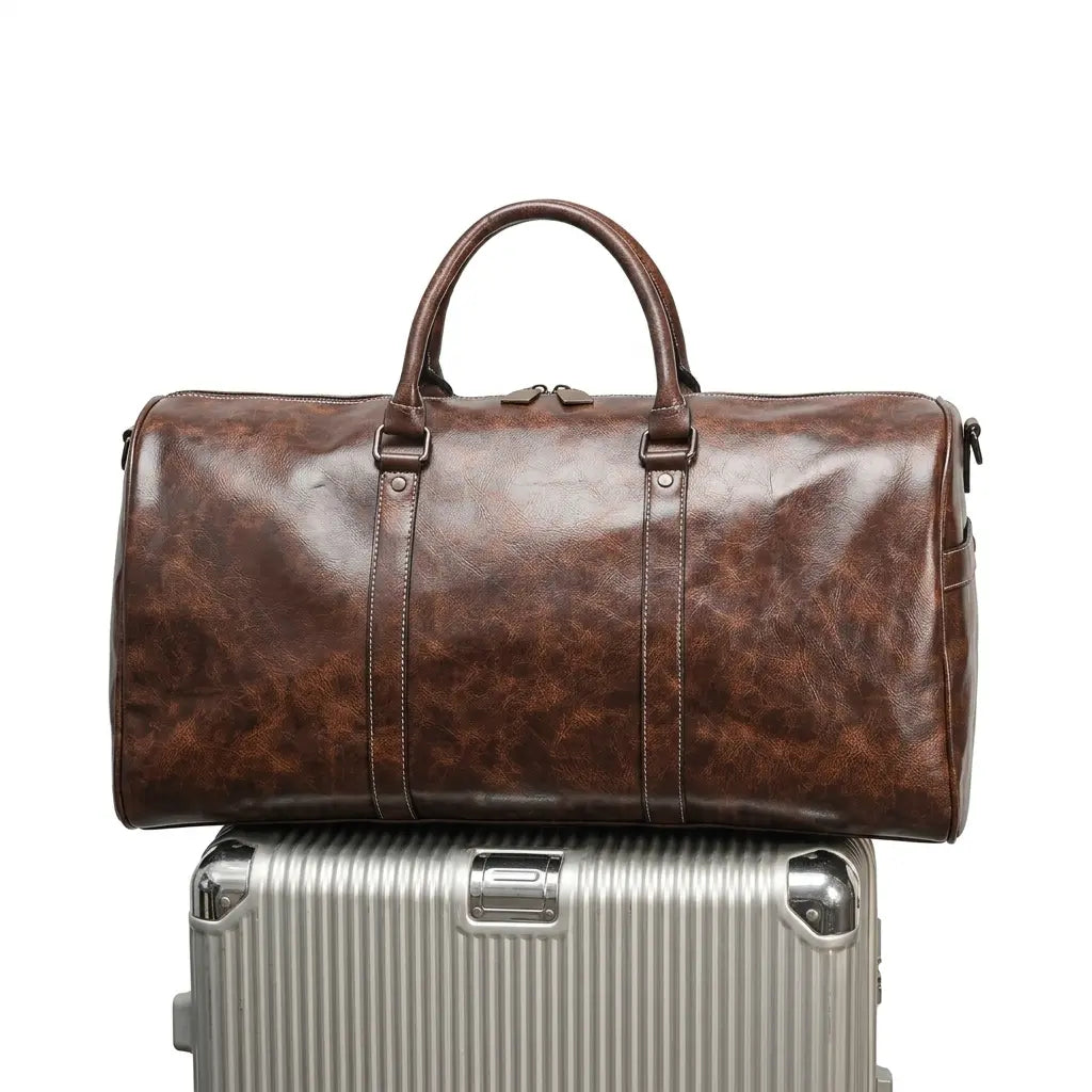 sac de voyage en cuir marron