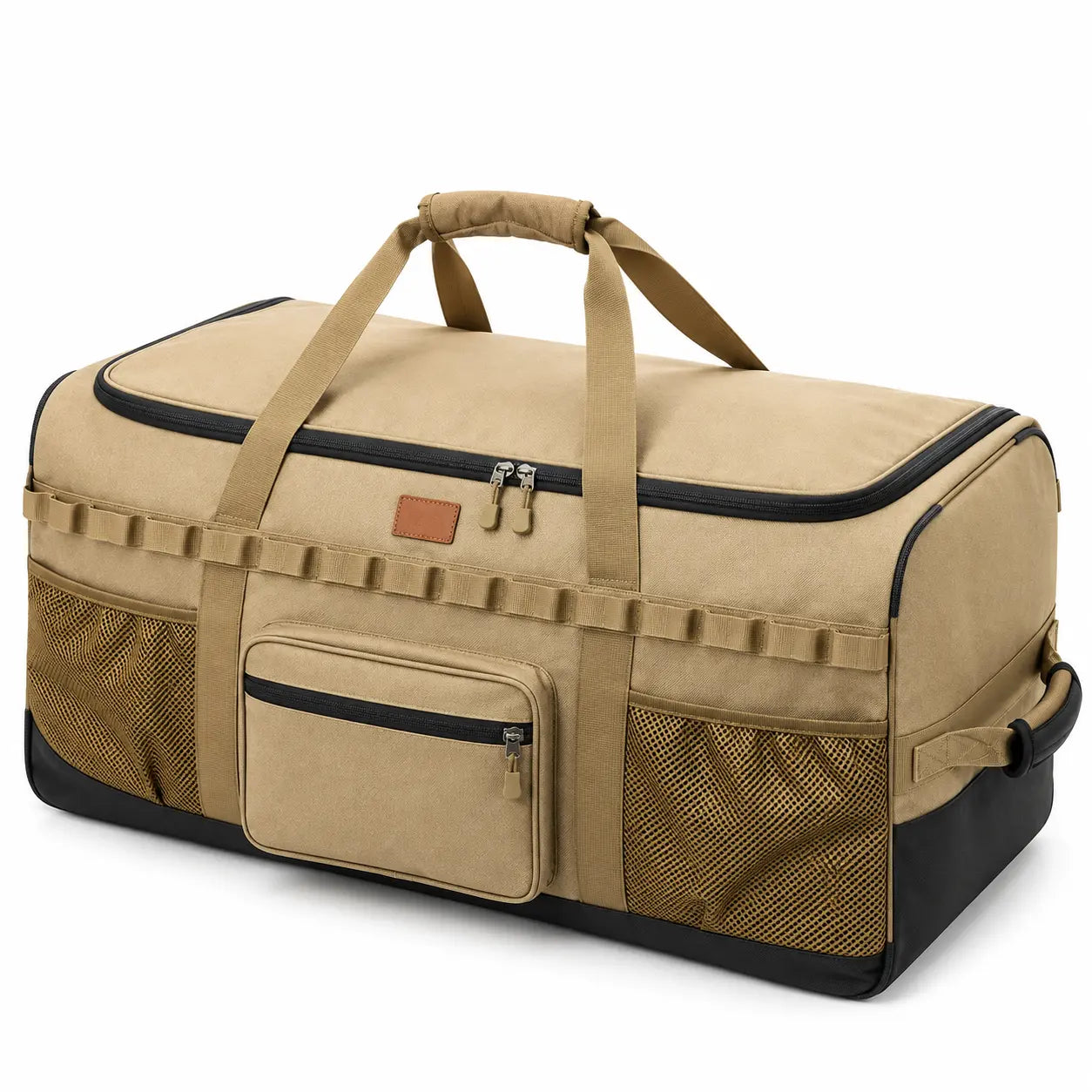 Grand sac de voyage à roulettes 130L beige