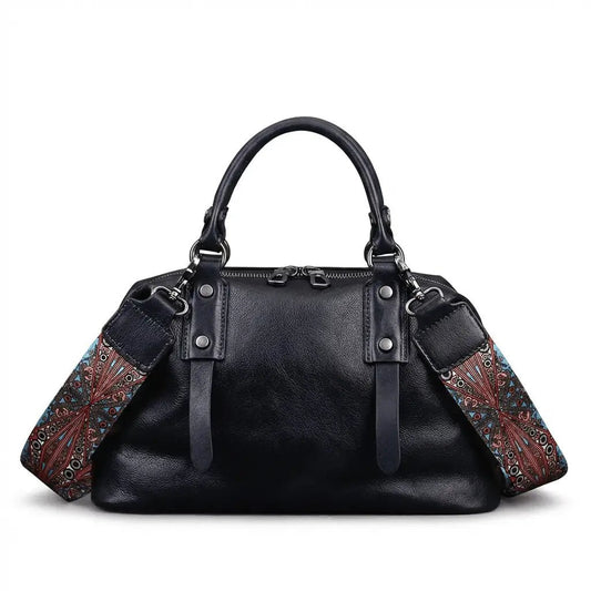 Petit sac de voyage en cuir noir