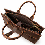Porte-documents en cuir crazy horse café homme