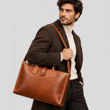 Porte-documents en cuir crazy horse marron