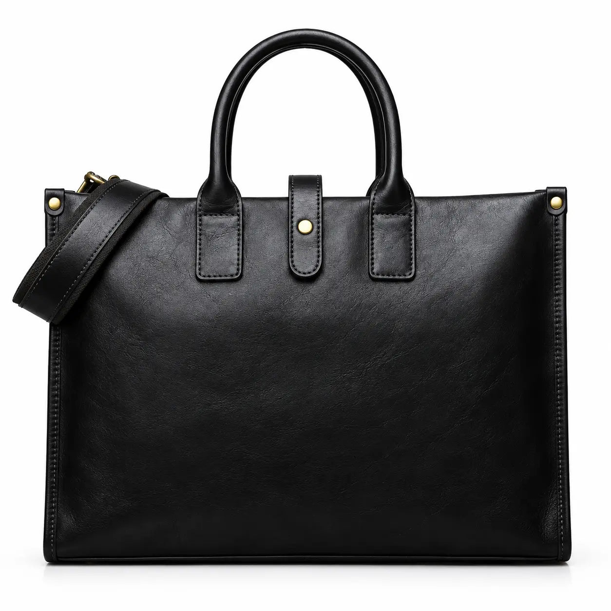 Porte-documents en cuir crazy horse noir